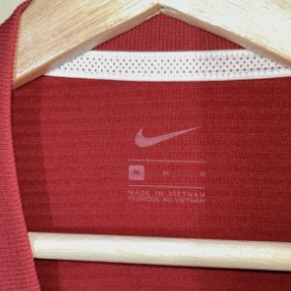 Nike Dry Fit Red Long Sleeve Men's Shirt Size Medium Sideline - Picture 7 of 9